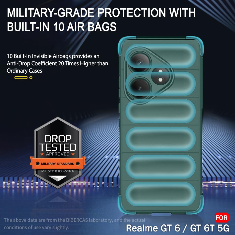 Protect Liquid Silicon Back Cover Case for Realme GT 6 / GT 6T 5G | Shockproof Military Grade Protection | Micro-Fibre Cloth On Inner Side | Anti-Slip Grip Realme GT 6T 5G Back Case