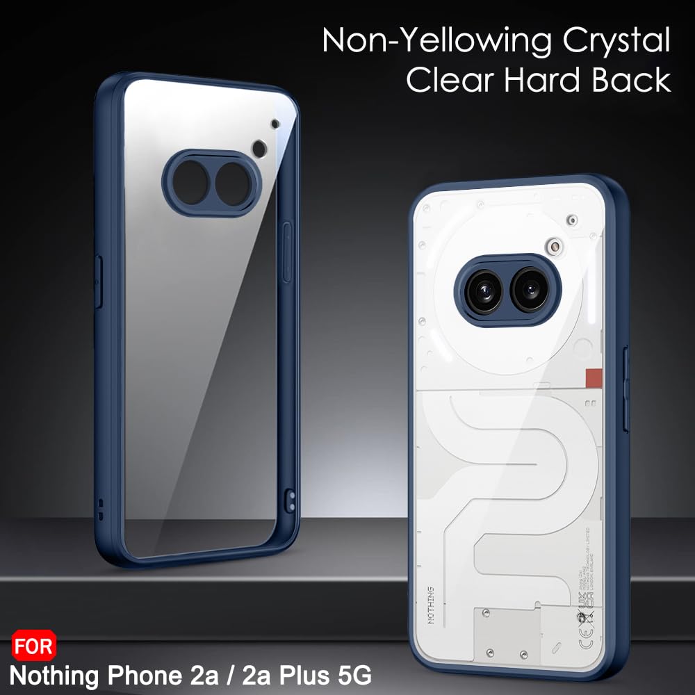 Protect Ultra-Hybrid Shockproof Back Cover Case for Nothing Phone 2a Plus | Camera Protection Bump | Hard Back Cover for Nothing Phone 2A (PC & TPU, Crystal Clear Back, Black Sides)