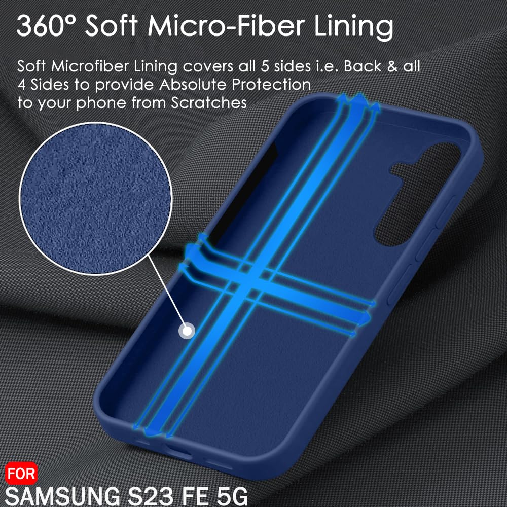 Protect Liquid Silicone Back Cover Case for Samsung Galaxy S23 FE 5G | Soft Micro-Fibre Lining Inside | Camera Protection Bump | Shockproof Back Cover Case