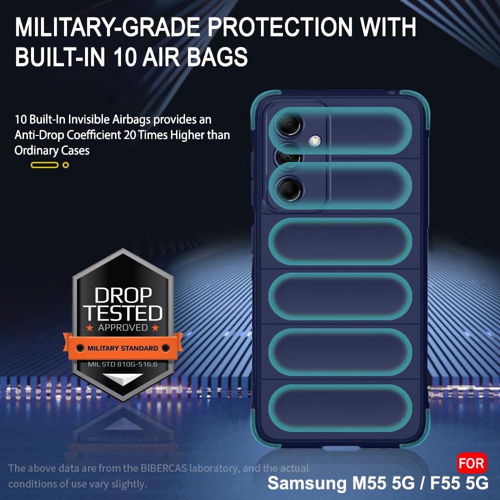 Protect Liquid Silicon Back Cover Case for Samsung Galaxy M55 / M55s / F55 5G | Shockproof Military Grade Protection