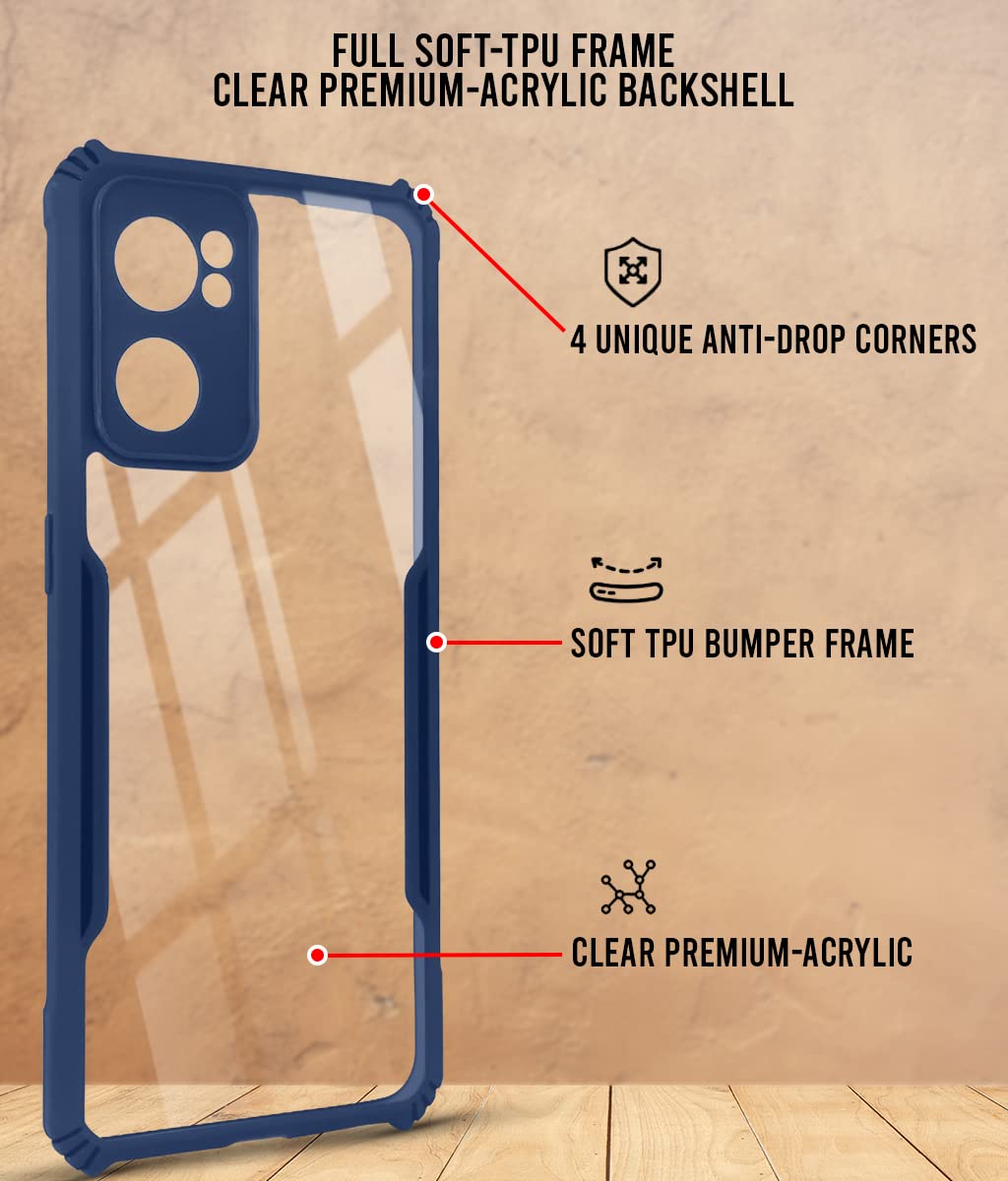 Protect Cover Case for Oppo Reno7 5G | Reno 7 5G (Shockproof with Polycarbonate Clear Panel