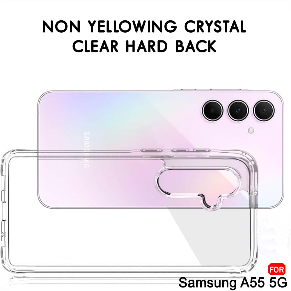 Protect Ultra-Hybrid Shockproof Back Cover Case for Samsung Galaxy A55 5G | Camera Protection Bump | Hard Back Cover Case