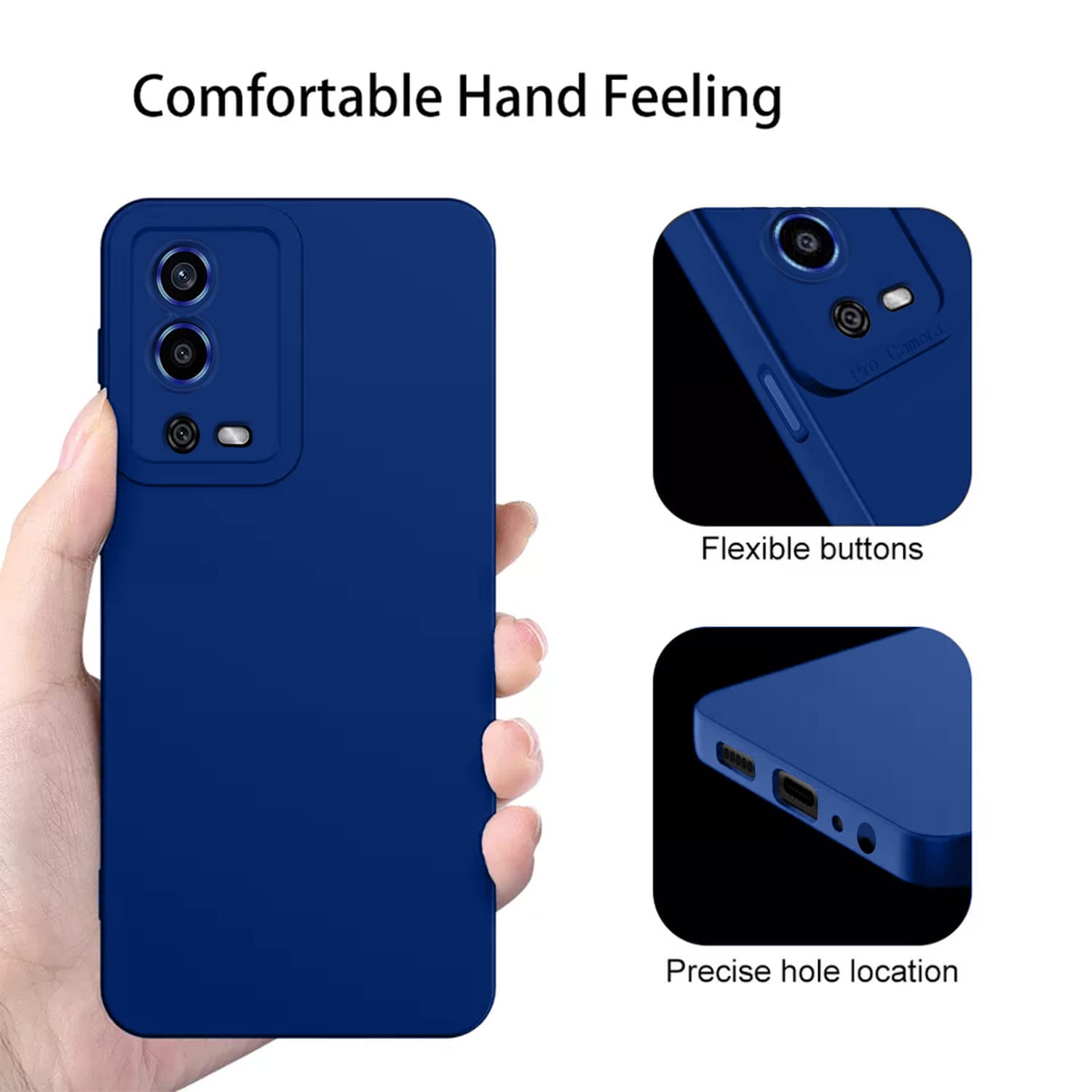 Protect Oppo A55 Back Cover Soft Matte Liquid Silicone TPU | Camera Protection | Shockproof Slim Back Case