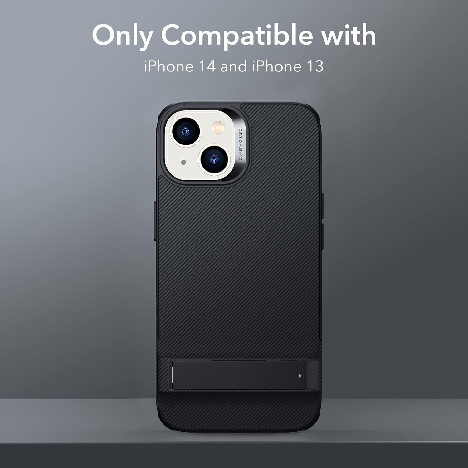 Protect for iPhone 14 Cover with Adjustable Stand, Military-Grade Drop Protection, 3 Stand Modes, TPU, Supports Wireless Charging, Boost Slim Patented Metal Kickstand Phone Back Case
