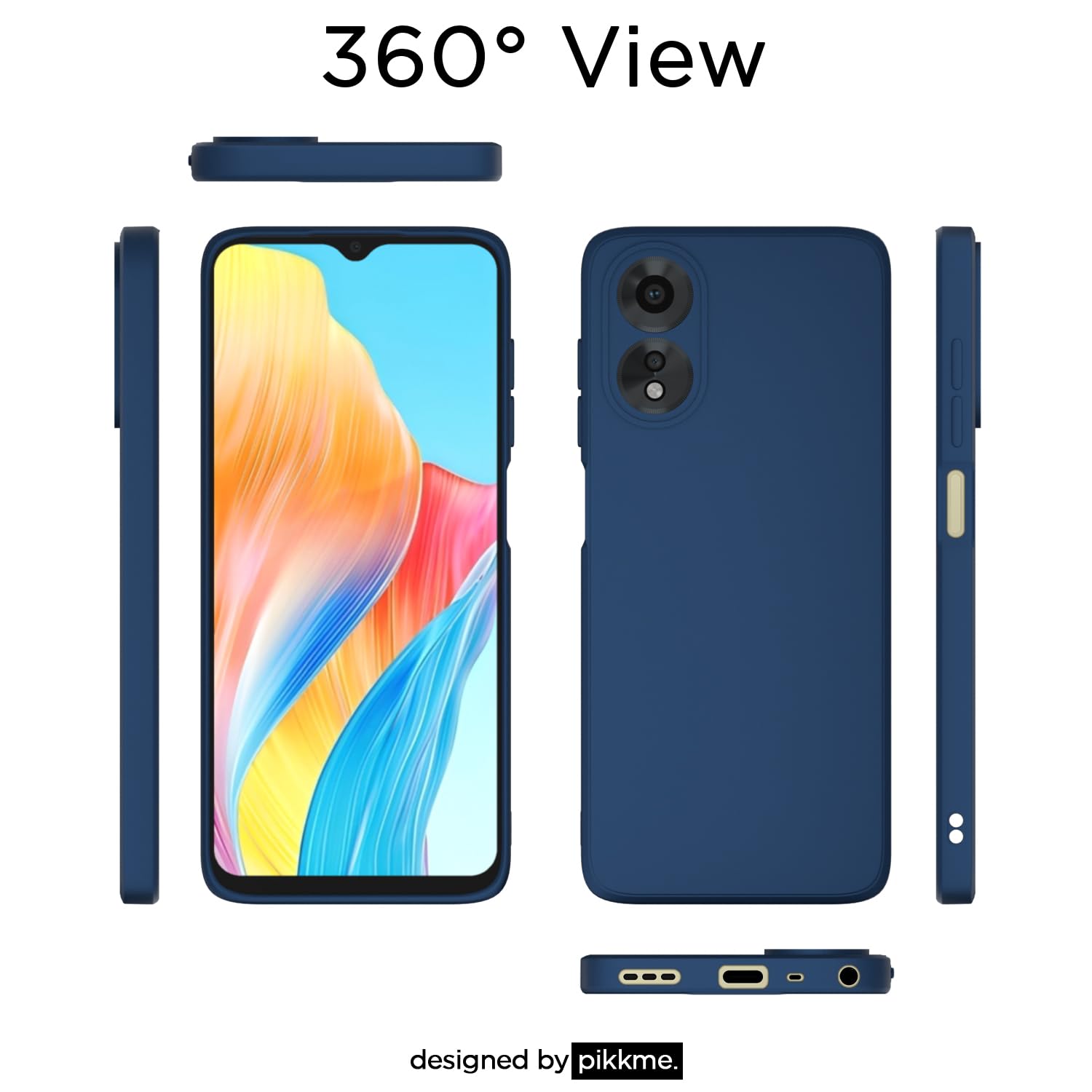 Protect Oppo A38 4G / Oppo A18 4G Back Cover Camera Protection Shockproof Soft Matte Silicone Back Case