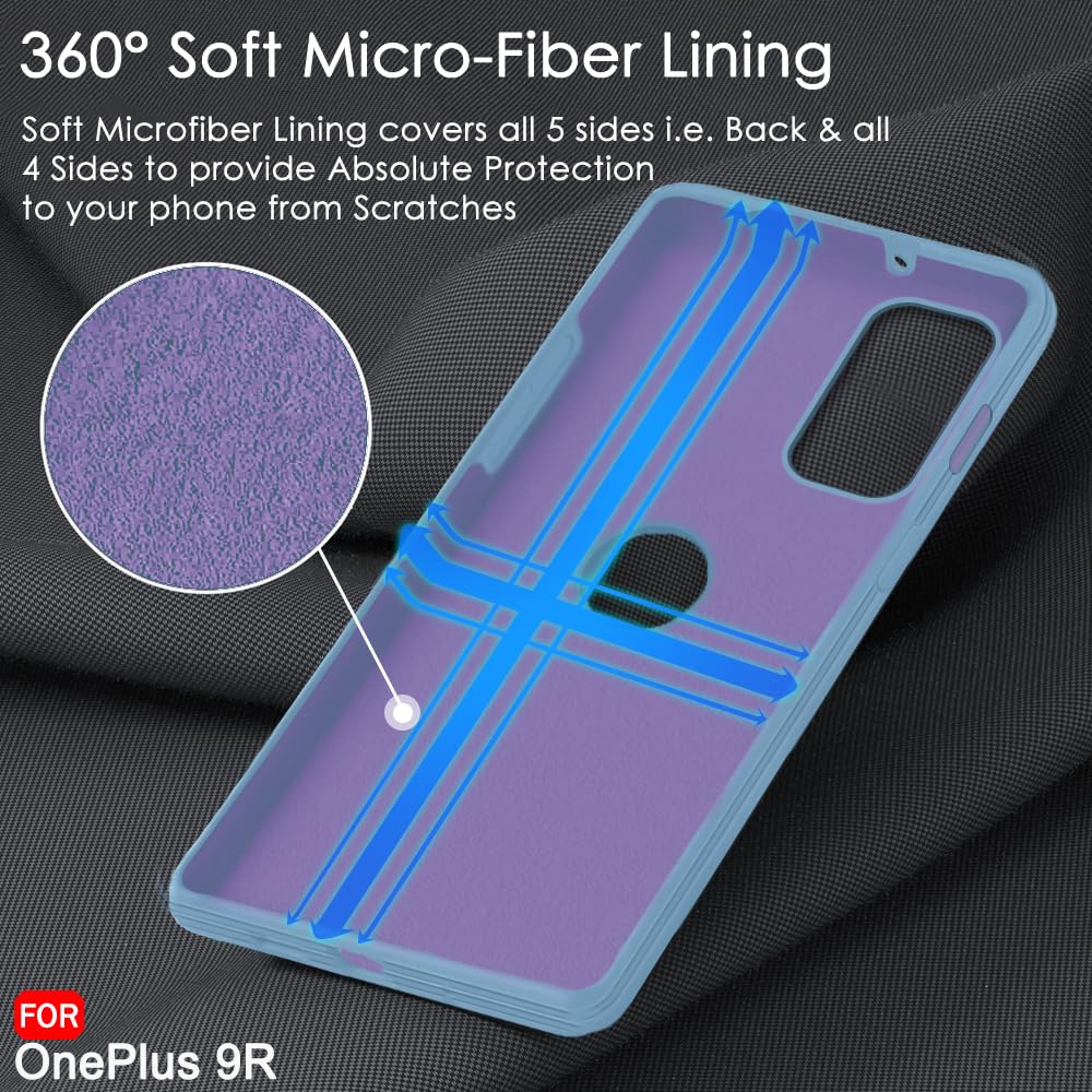 Protect Liquid Silicone Back Cover Case for OnePlus 9R 5G | Soft Micro-Fibre Lining Inside | Camera Protection Bump | Shockproof Back Cover