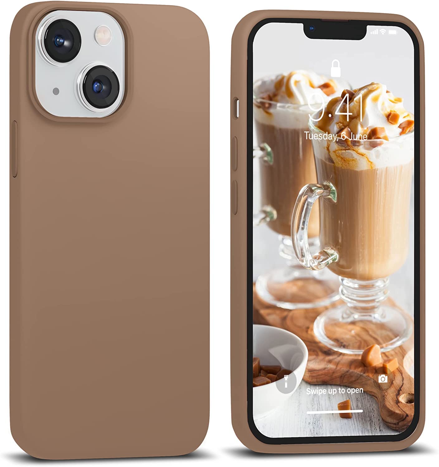 Protect Microfiber Candy Case Compatible for iPhone 13 Shockproof Slim Back Cover Liquid Silicone Case