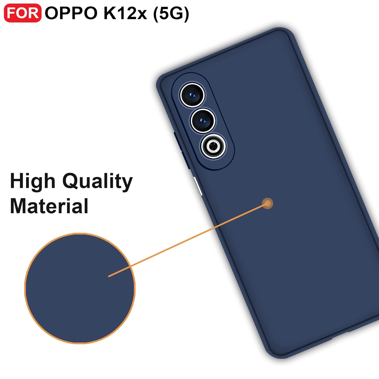 Protect Oppo K12x (5G) Back Cover | Camera Bump Protection & Inner Velvet Fabric Lining | Ultra Slim Matte Soft Rubberised Case Cover