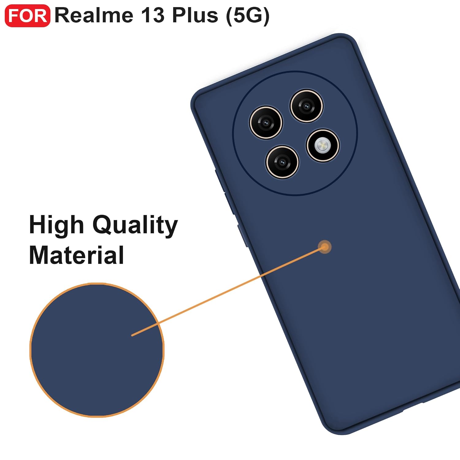 Protect Realme 13 Plus (5G) Back Cover | Camera Bump Protection & Inner Velvet Fabric Lining | Ultra Slim Matte Soft Rubberised Case Cover