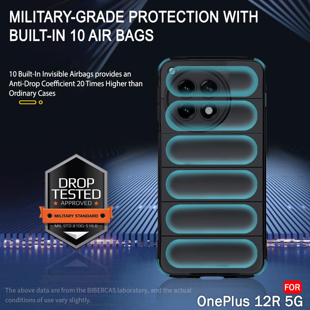 Protect Liquid Silicon Back Cover Case for OnePlus 12R 5G | Shockproof Military Grade Protection | Micro-Fibre Cloth On Inner Side