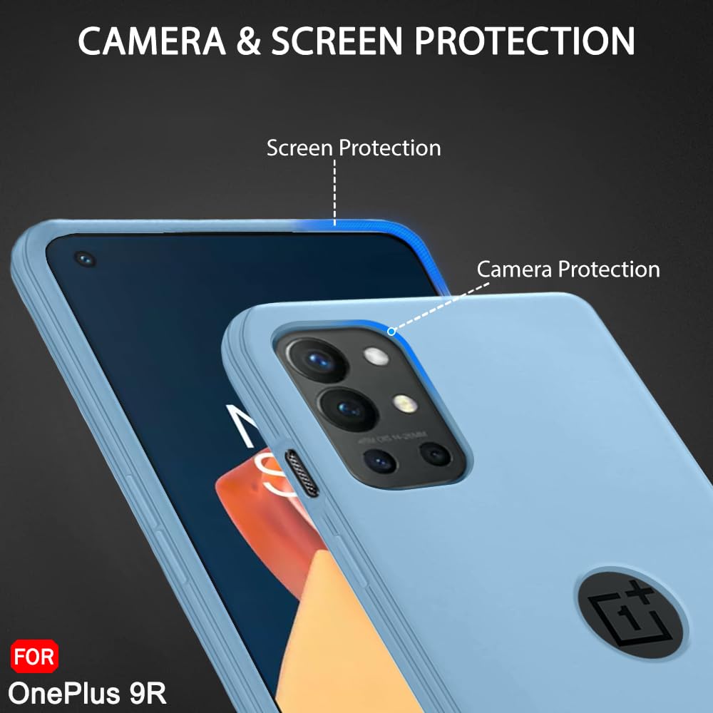 Protect Liquid Silicone Back Cover Case for OnePlus 9R 5G | Soft Micro-Fibre Lining Inside | Camera Protection Bump | Shockproof Back Cover
