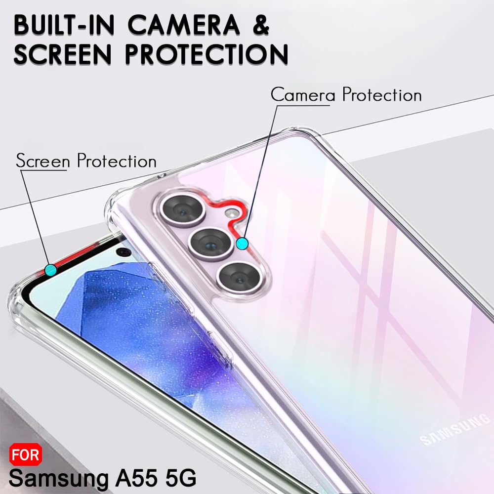 Protect Ultra-Hybrid Shockproof Back Cover Case for Samsung Galaxy A55 5G | Camera Protection Bump | Hard Back Cover Case