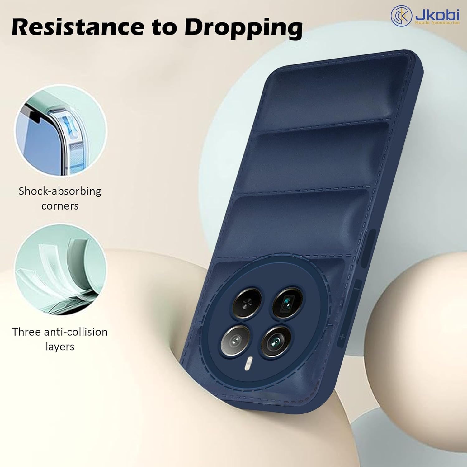 Protect Back Cover Case for Realme 12 Pro Plus | Realme 12 Pro Puffer Cushion Wave Design | Camera Protection