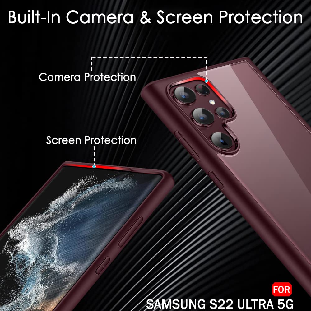 Protect Ultra-Hybrid Shockproof Back Cover Case for Samsung Galaxy S22 Ultra 5G | Camera Protection Bump | Hard Back Cover