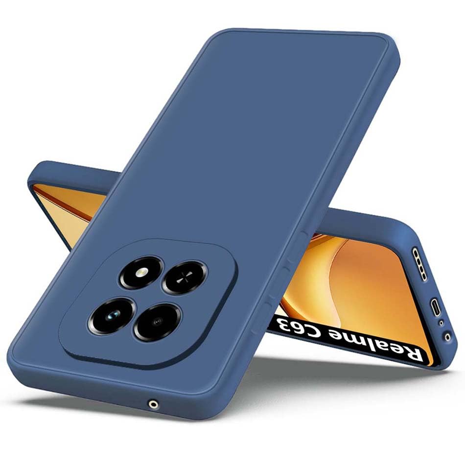 Protect Back Cover for Realme C63 5G | Matte Soft Silicon Flexible | Camera Bump Protection | All Side Shock Proof Rubberised Back Case