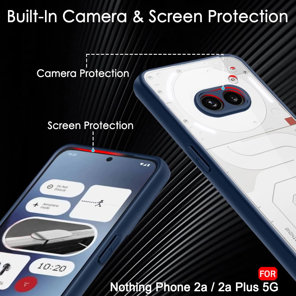Protect Ultra-Hybrid Shockproof Back Cover Case for Nothing Phone 2a Plus | Camera Protection Bump | Hard Back Cover for Nothing Phone 2A (PC & TPU, Crystal Clear Back, Black Sides)