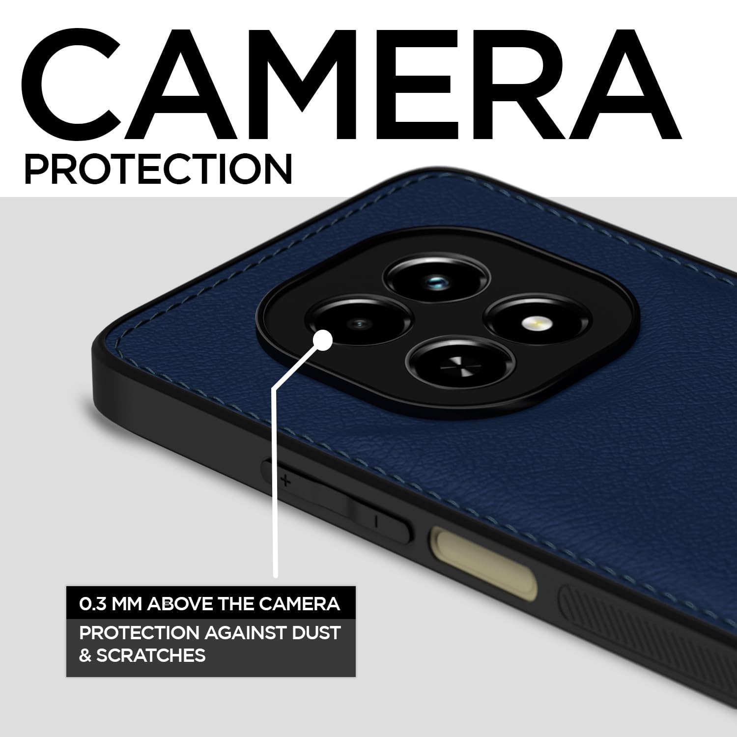 Protect Flexible Pu Leather | Full Camera Protection | Raised Edges | Super Soft-Touch | Bumper Case for Realme C63 5G