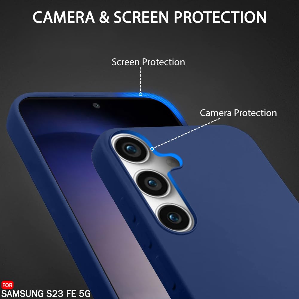 Protect Liquid Silicone Back Cover Case for Samsung Galaxy S23 FE 5G | Soft Micro-Fibre Lining Inside | Camera Protection Bump | Shockproof Back Cover Case