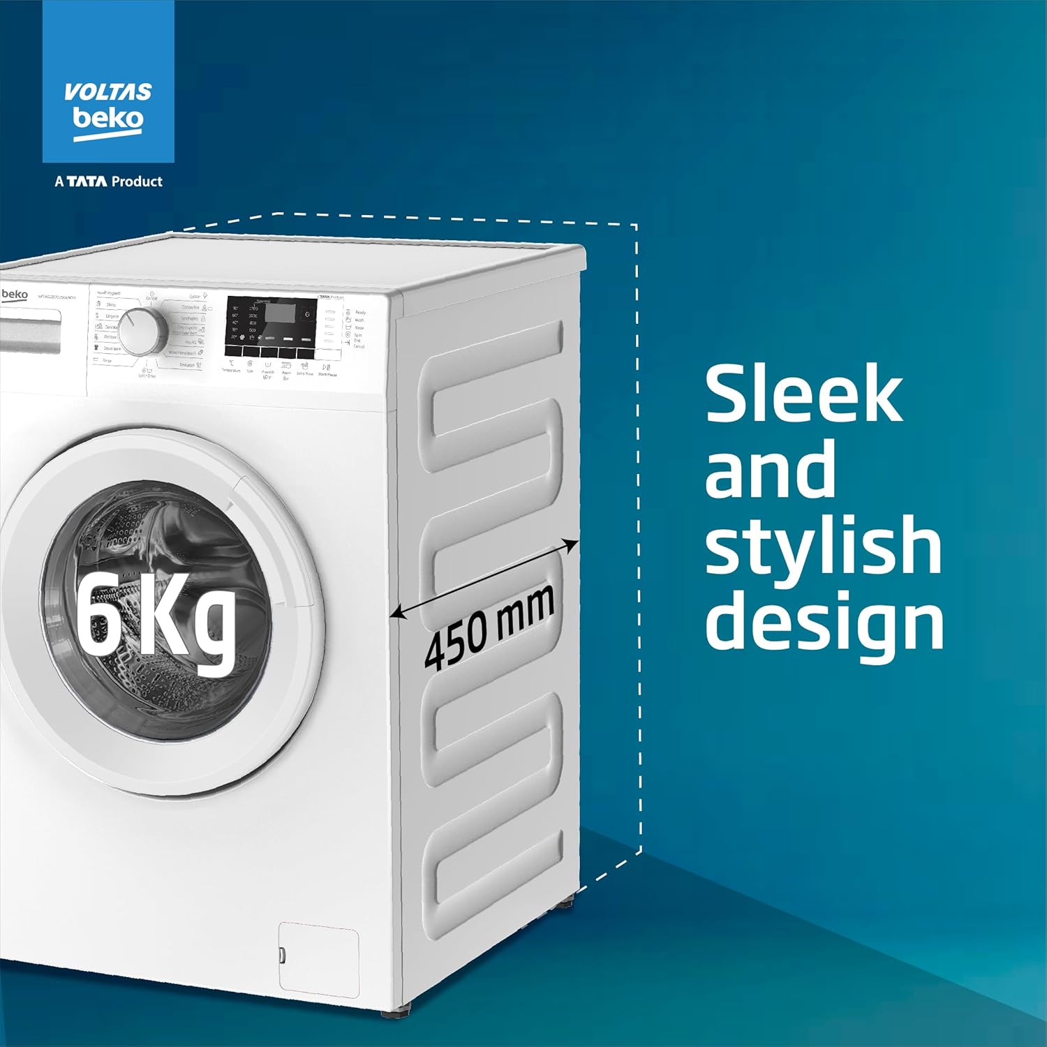 Voltas Beko, A Tata Product 6 Kg 5 Star Fully Automatic Front Loading Washing Machine