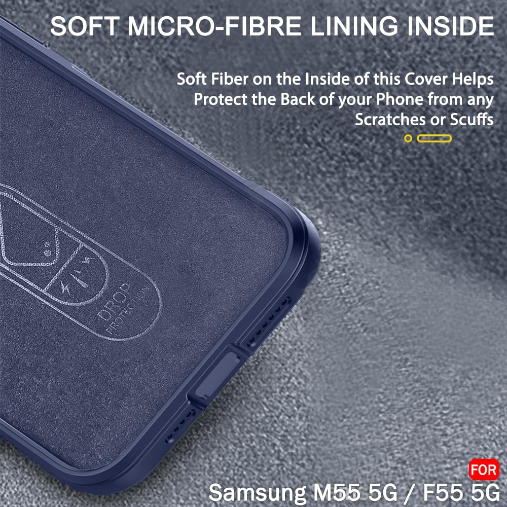 Protect Liquid Silicon Back Cover Case for Samsung Galaxy M55 / M55s / F55 5G | Shockproof Military Grade Protection