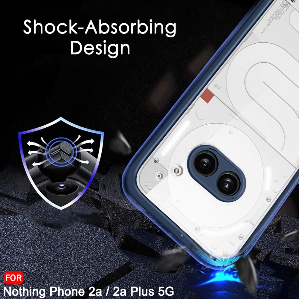 Protect Ultra-Hybrid Shockproof Back Cover Case for Nothing Phone 2a Plus | Camera Protection Bump | Hard Back Cover for Nothing Phone 2A (PC & TPU, Crystal Clear Back, Black Sides)