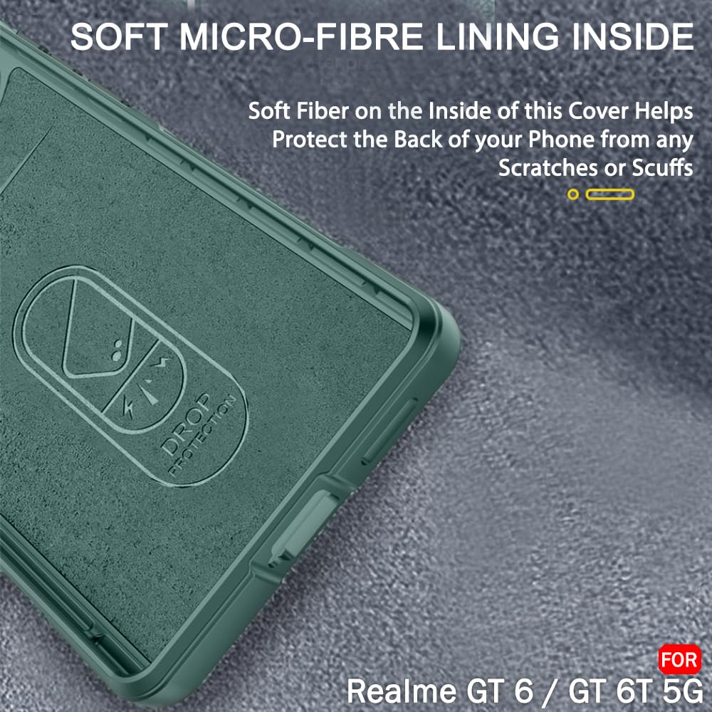 Protect Liquid Silicon Back Cover Case for Realme GT 6 / GT 6T 5G | Shockproof Military Grade Protection | Micro-Fibre Cloth On Inner Side | Anti-Slip Grip Realme GT 6T 5G Back Case