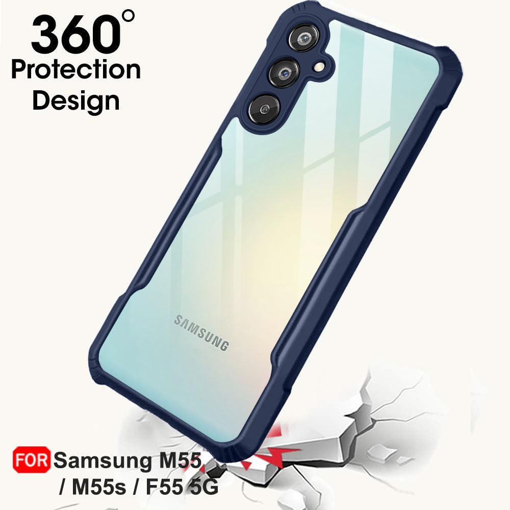 Protect Crystal Clear Back Cover Case for Samsung Galaxy M55 / M55s / F55 5G | 360 Degree Protection | Protective Design | Transparent Cover