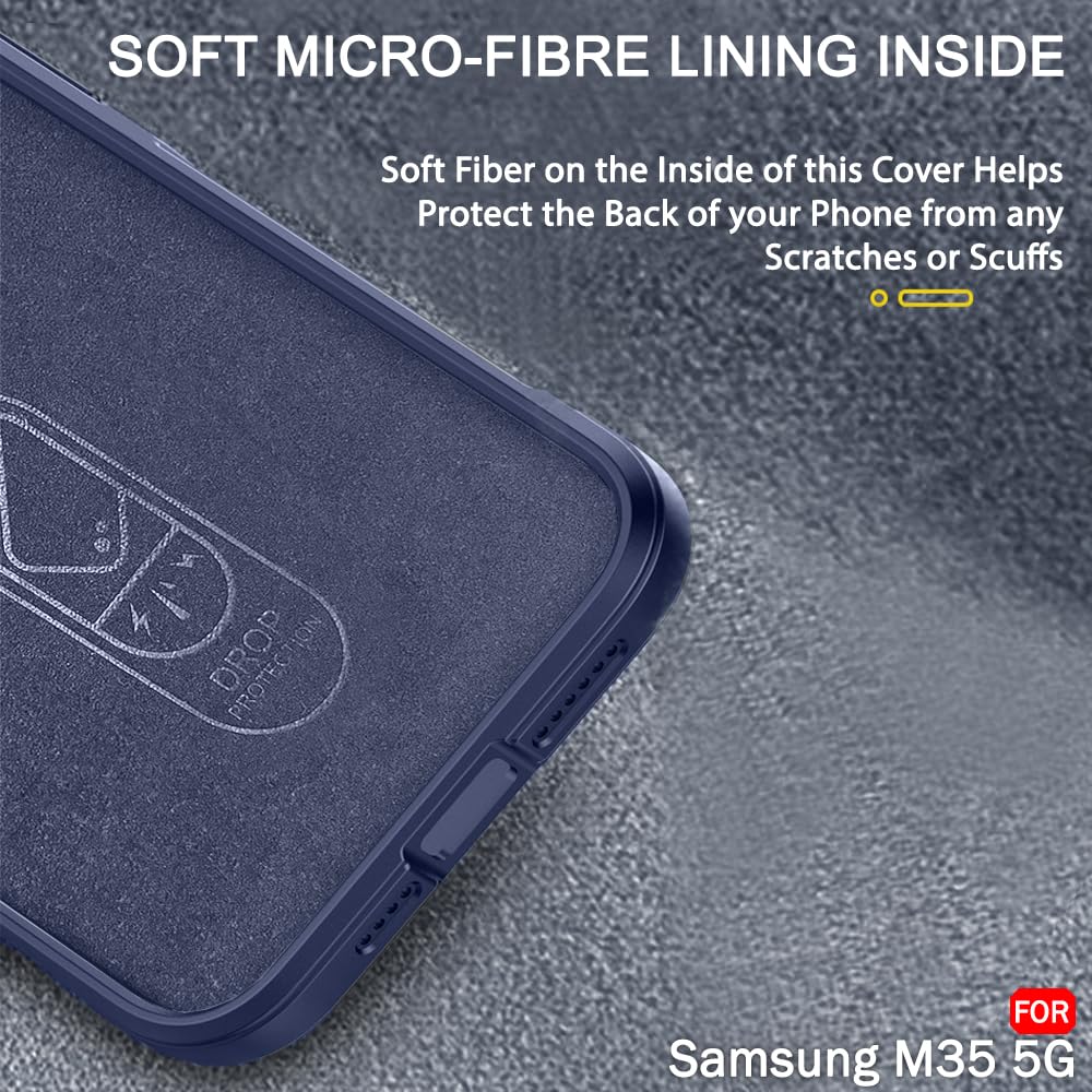 Protect Liquid Silicon Back Cover Case for Samsung Galaxy M35 5G | Shockproof Military Grade Protection | Micro-Fibre Cloth On Inner Side