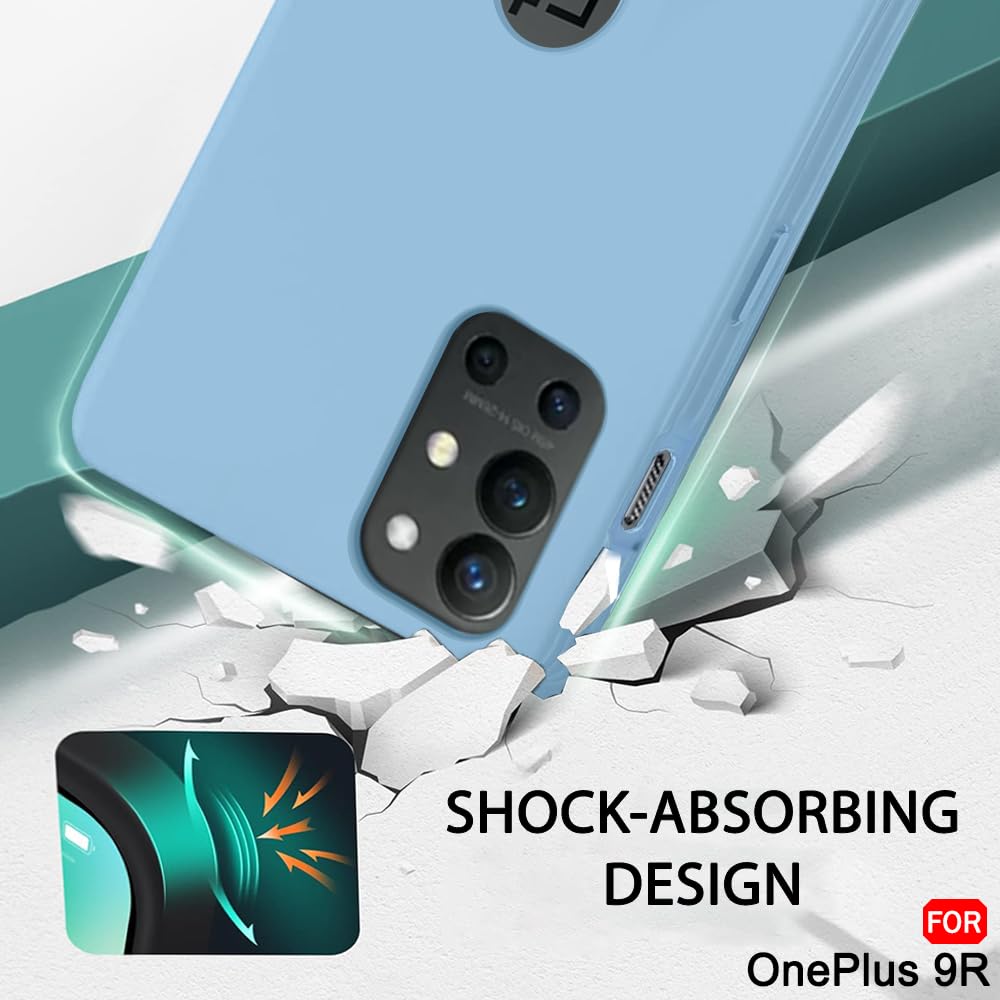 Protect Liquid Silicone Back Cover Case for OnePlus 9R 5G | Soft Micro-Fibre Lining Inside | Camera Protection Bump | Shockproof Back Cover