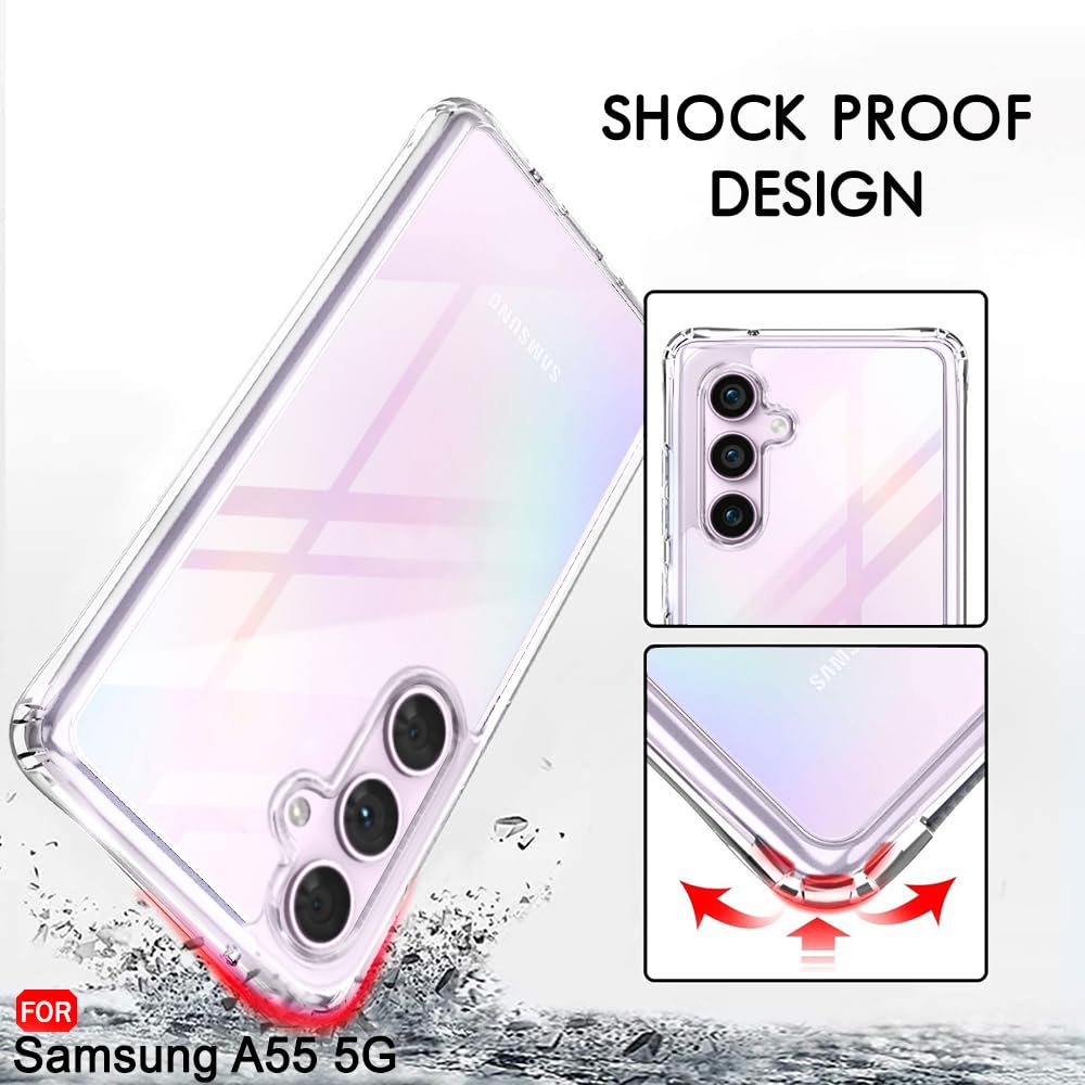Protect Ultra-Hybrid Shockproof Back Cover Case for Samsung Galaxy A55 5G | Camera Protection Bump | Hard Back Cover Case
