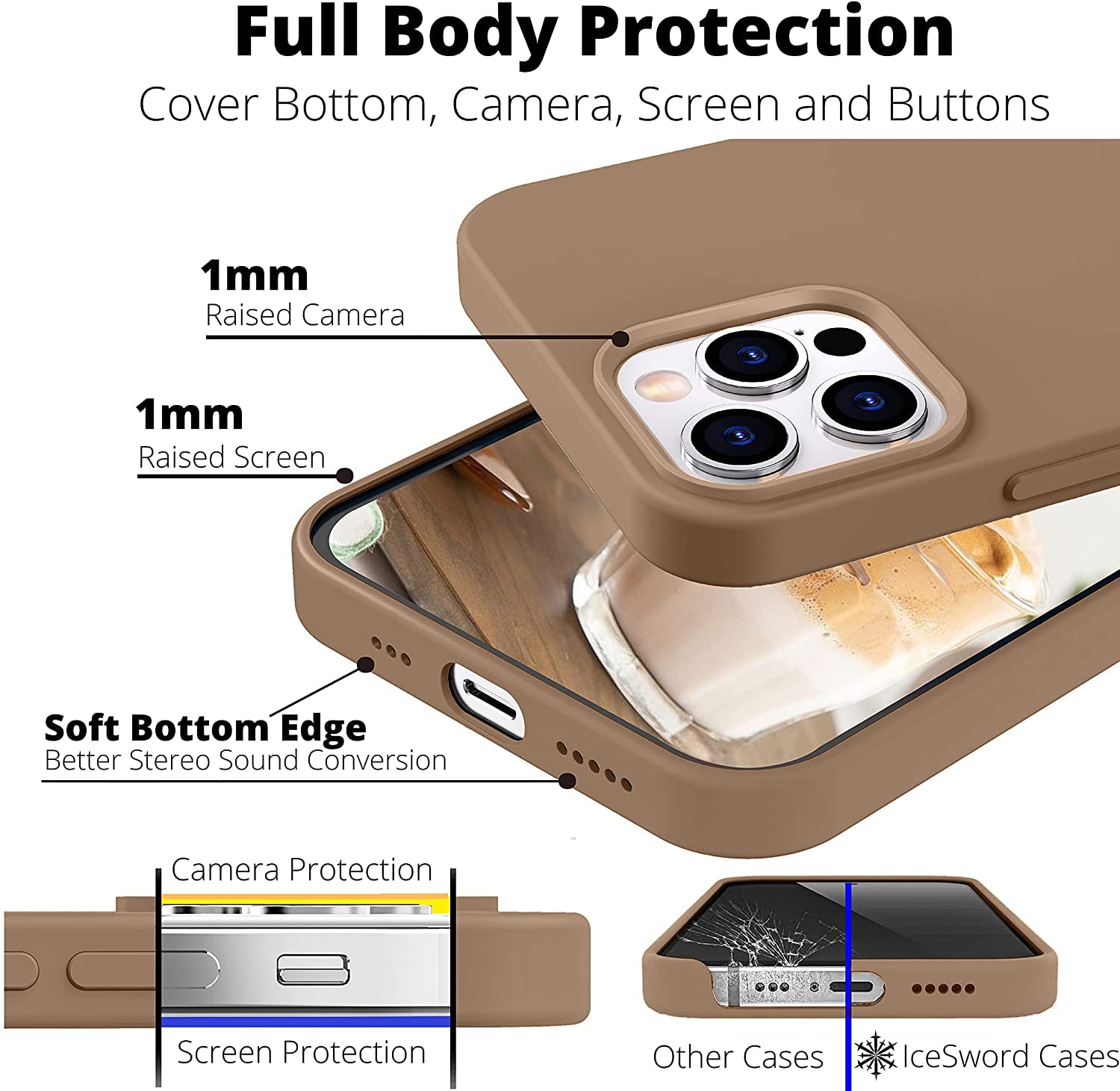 Protect Microfiber Candy Case Compatible for iPhone 13 Shockproof Slim Back Cover Liquid Silicone Case