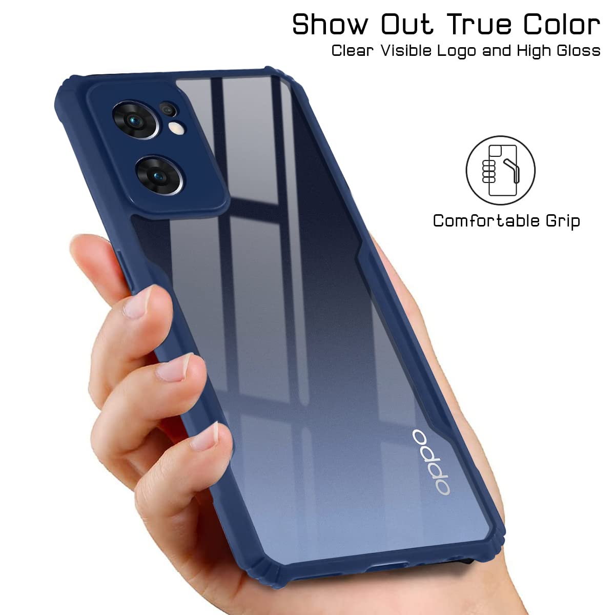 Protect Cover Case for Oppo Reno7 5G | Reno 7 5G (Shockproof with Polycarbonate Clear Panel