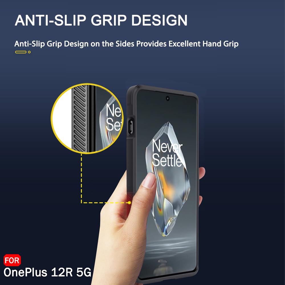 Protect Liquid Silicon Back Cover Case for OnePlus 12R 5G | Shockproof Military Grade Protection | Micro-Fibre Cloth On Inner Side