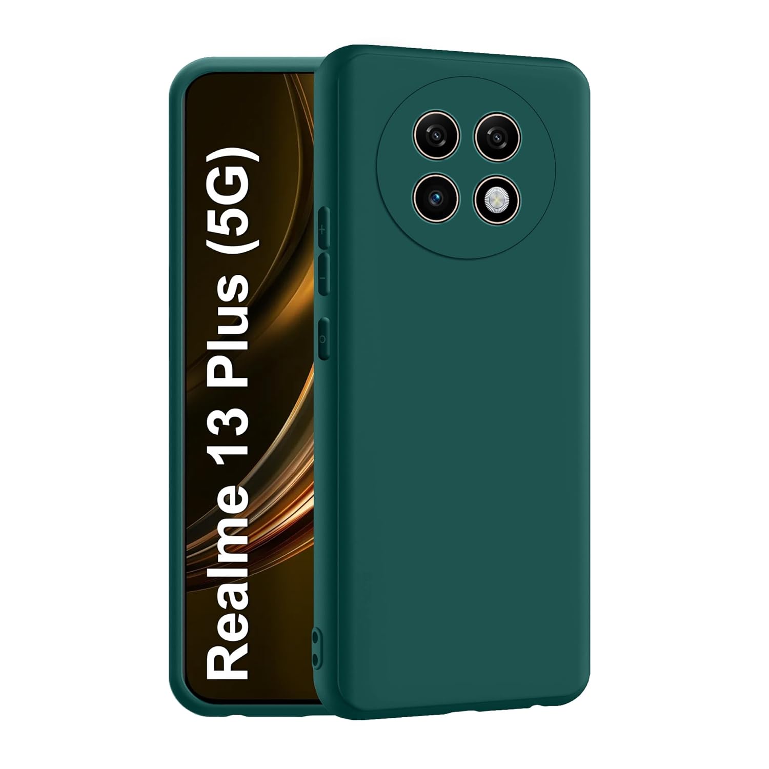 Protect Realme 13 Plus (5G) Back Cover | Camera Bump Protection & Inner Velvet Fabric Lining | Ultra Slim Matte Soft Rubberised Case Cover