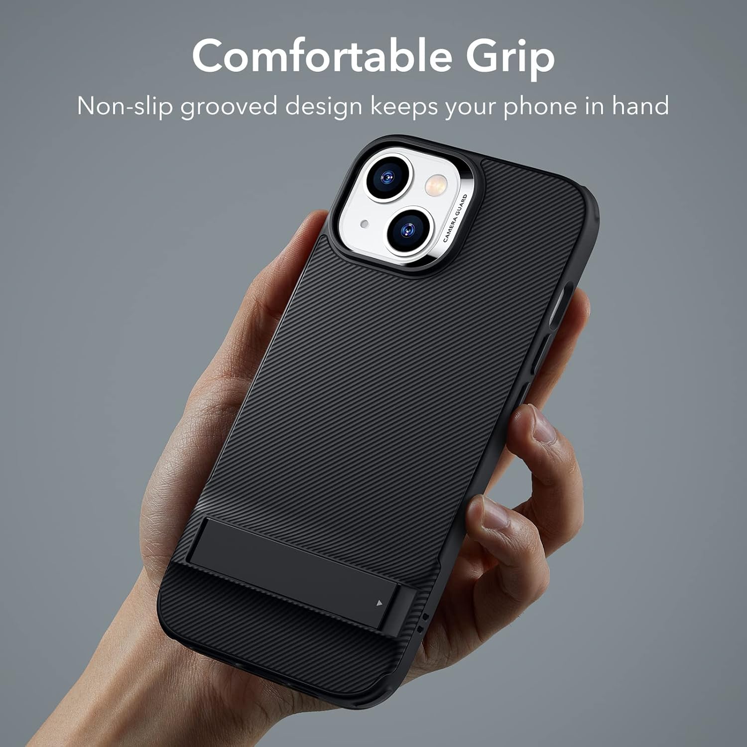 Protect for iPhone 14 Cover with Adjustable Stand, Military-Grade Drop Protection, 3 Stand Modes, TPU, Supports Wireless Charging, Boost Slim Patented Metal Kickstand Phone Back Case