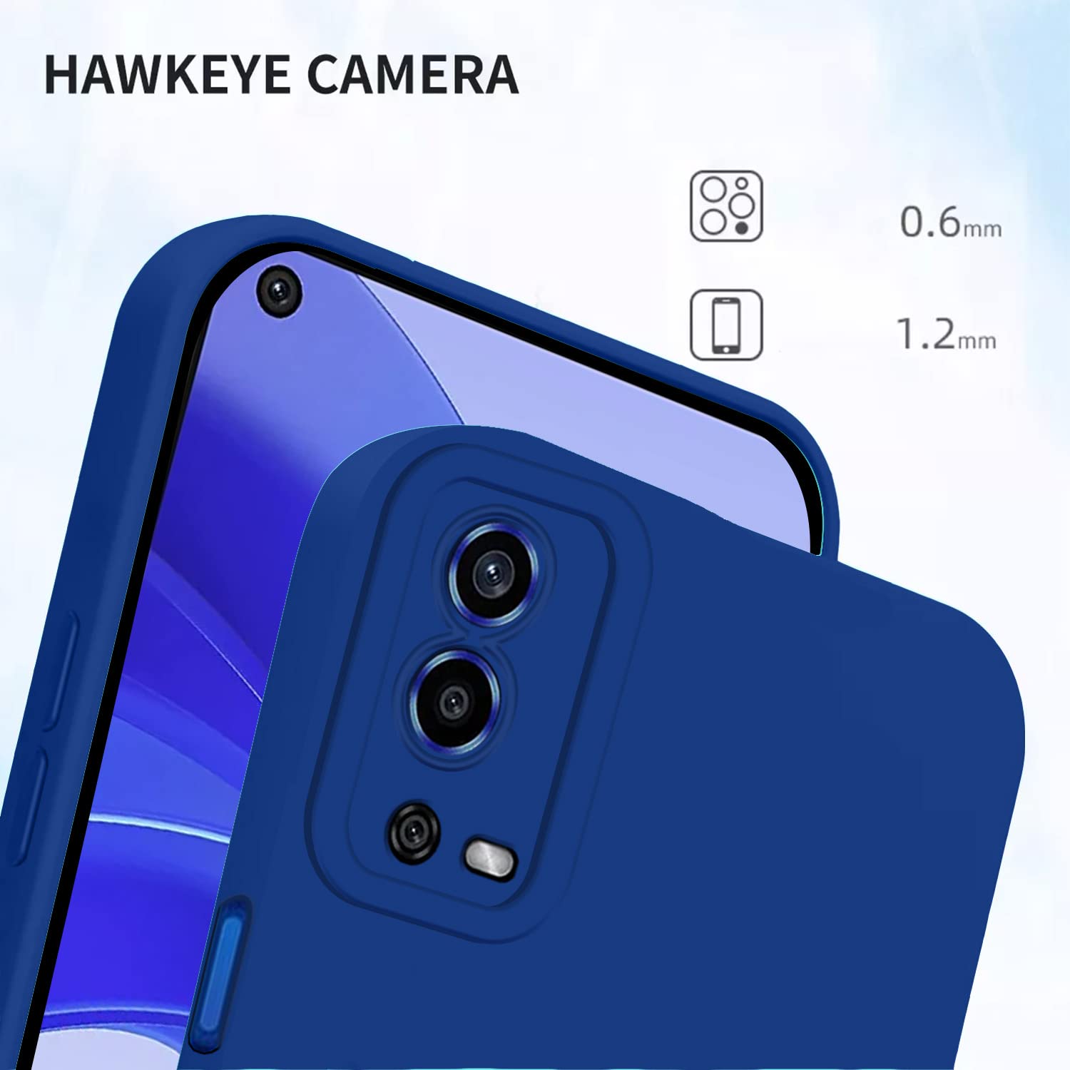 Protect Oppo A55 Back Cover Soft Matte Liquid Silicone TPU | Camera Protection | Shockproof Slim Back Case