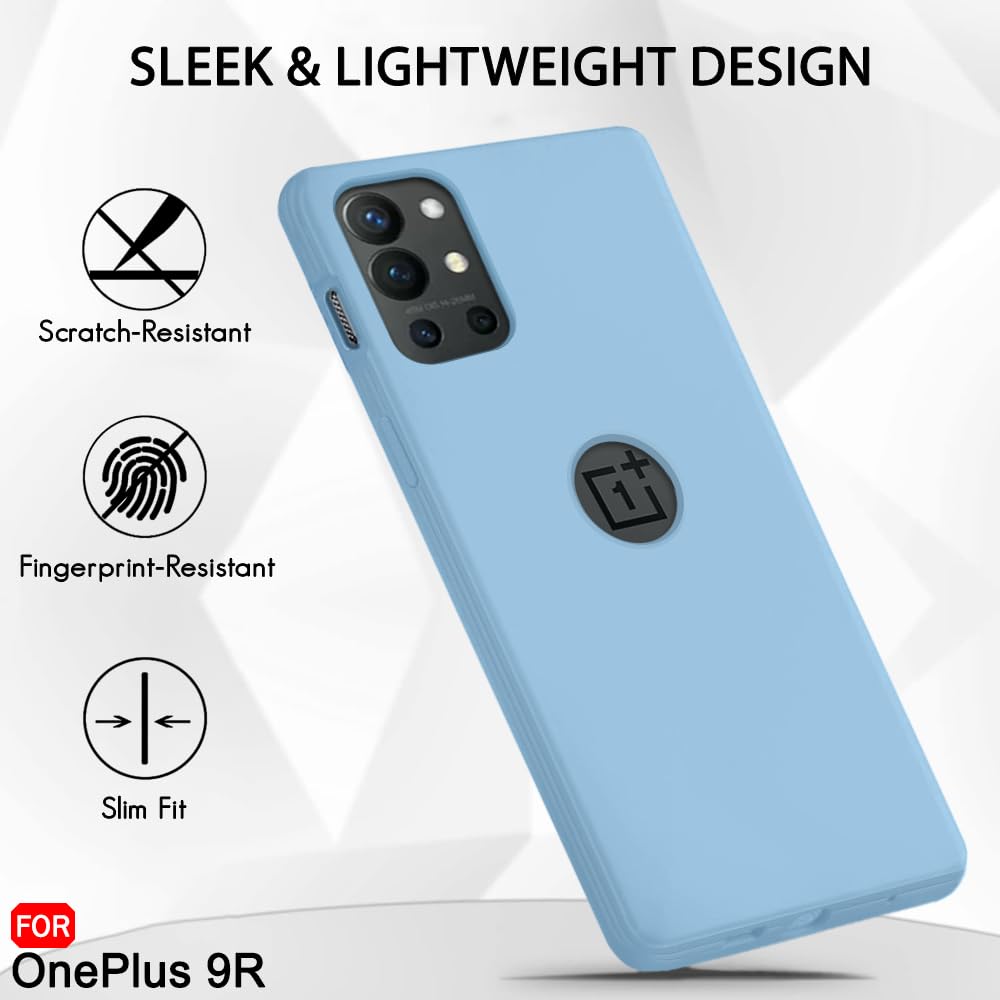 Protect Liquid Silicone Back Cover Case for OnePlus 9R 5G | Soft Micro-Fibre Lining Inside | Camera Protection Bump | Shockproof Back Cover