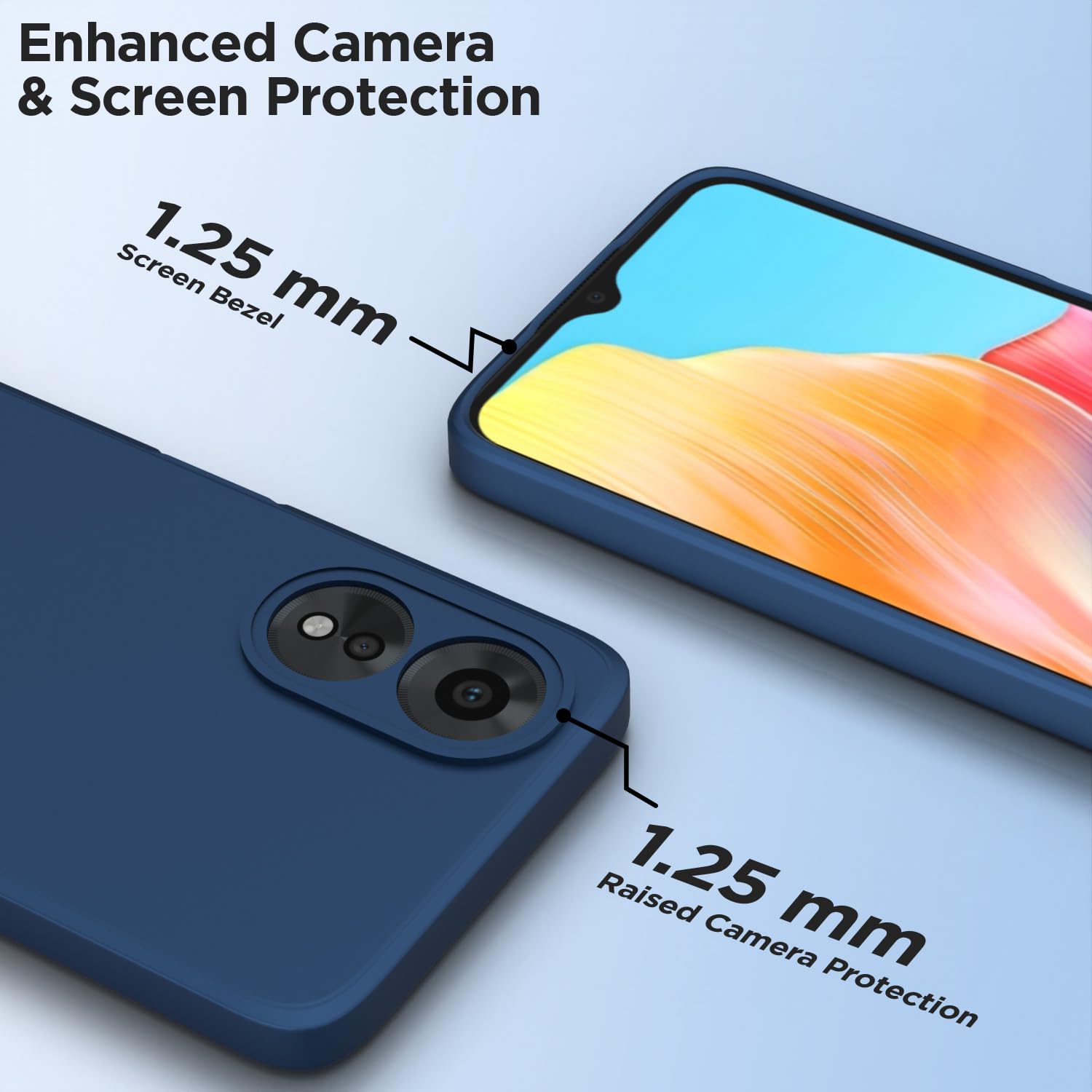 Protect Oppo A38 4G / Oppo A18 4G Back Cover Camera Protection Shockproof Soft Matte Silicone Back Case