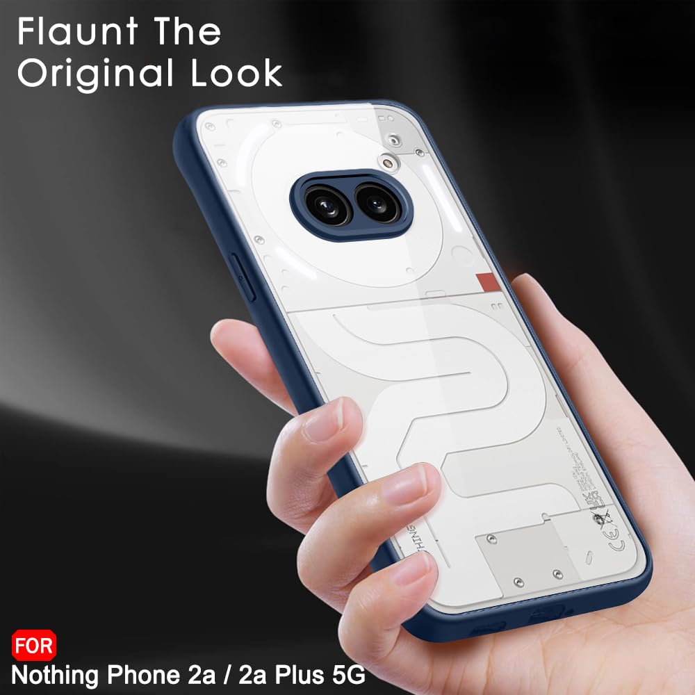 Protect Ultra-Hybrid Shockproof Back Cover Case for Nothing Phone 2a Plus | Camera Protection Bump | Hard Back Cover for Nothing Phone 2A (PC & TPU, Crystal Clear Back, Black Sides)