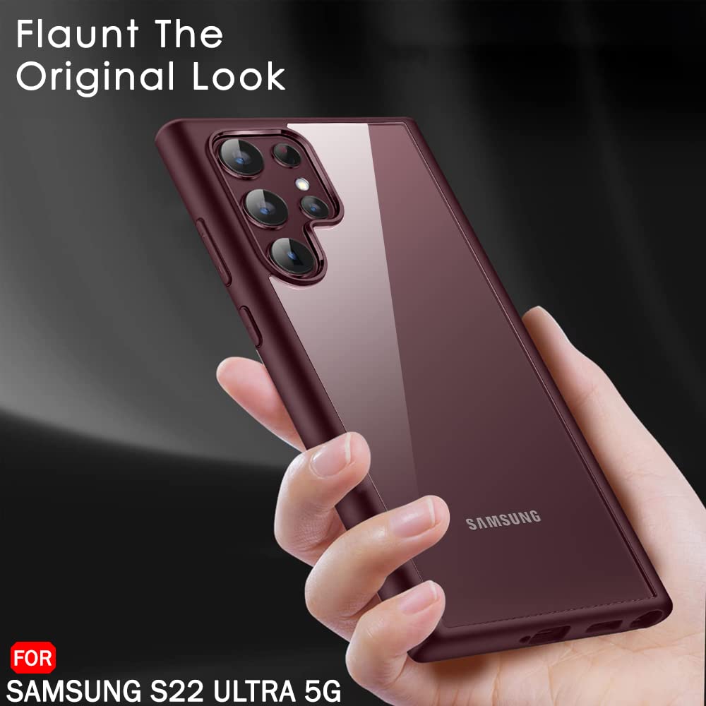 Protect Ultra-Hybrid Shockproof Back Cover Case for Samsung Galaxy S22 Ultra 5G | Camera Protection Bump | Hard Back Cover