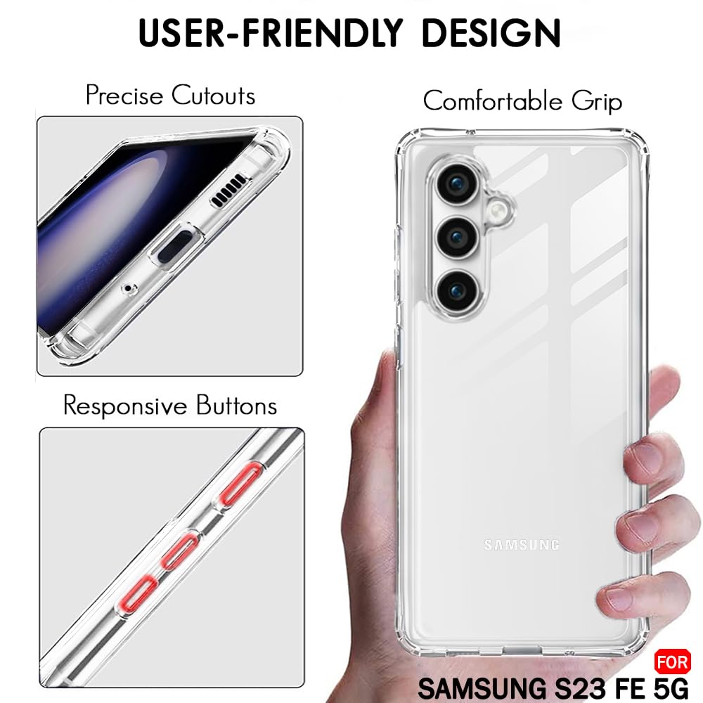 Protect Ultra-Hybrid ShockProof Back Cover Case for Samsung Galaxy S23 FE 5G | Camera Protection Bump | Hard Back Cover Case