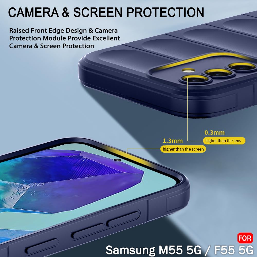 Protect Liquid Silicon Back Cover Case for Samsung Galaxy M55 / M55s / F55 5G | Shockproof Military Grade Protection
