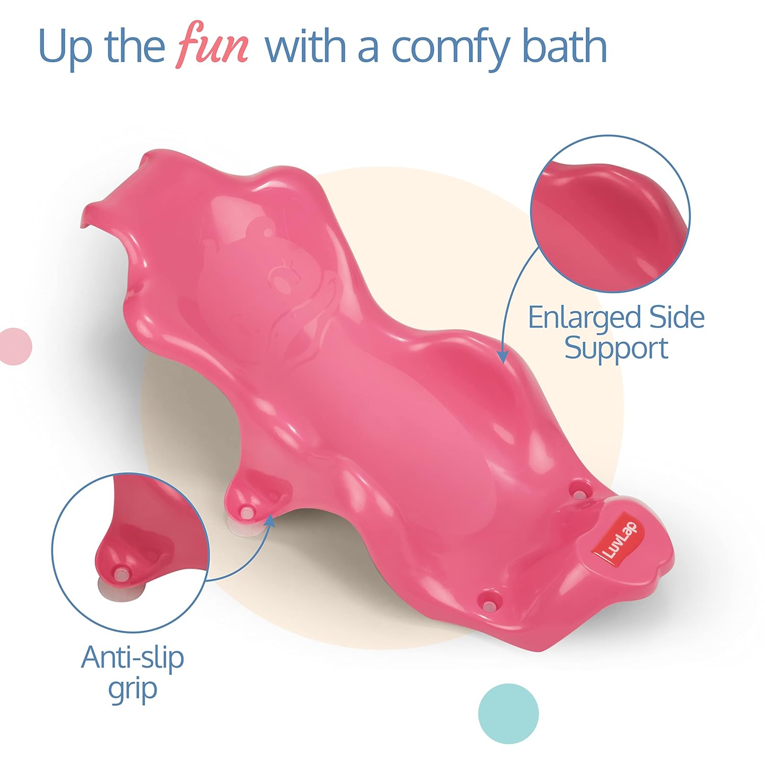 LuvLap Anti Slip Baby Plastic Bath Chair, Baby Bath Seat/Sling with Non Slip Strong Suction Base, Baby Shower, for Infants & Toddlers