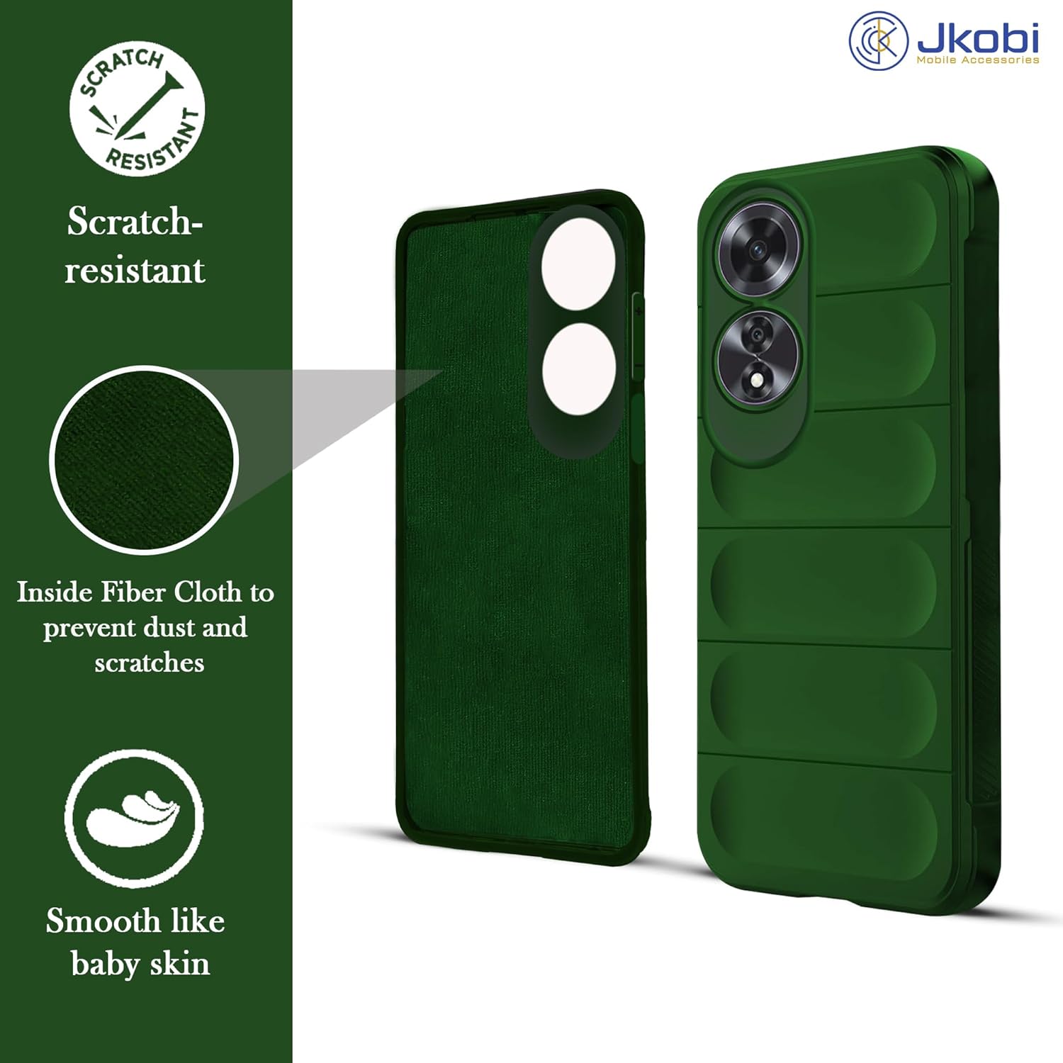 Protect Back Cover Case for Oppo A60 (Matte Liquid Silicone | Micro-Fiber Cloth Inside | Camera Protection | Shockproof