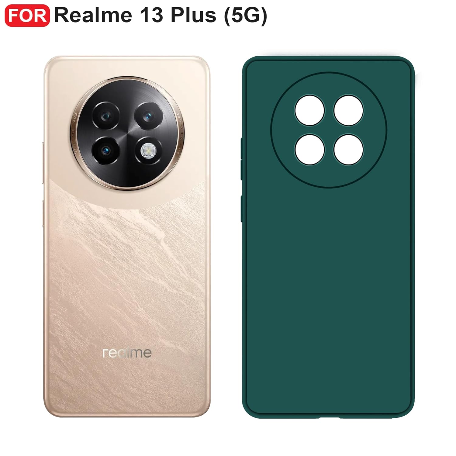 Protect Realme 13 Plus (5G) Back Cover | Camera Bump Protection & Inner Velvet Fabric Lining | Ultra Slim Matte Soft Rubberised Case Cover