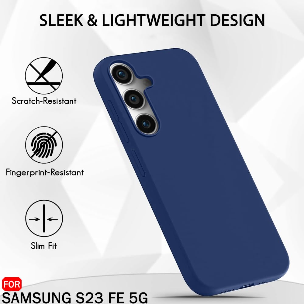 Protect Liquid Silicone Back Cover Case for Samsung Galaxy S23 FE 5G | Soft Micro-Fibre Lining Inside | Camera Protection Bump | Shockproof Back Cover Case