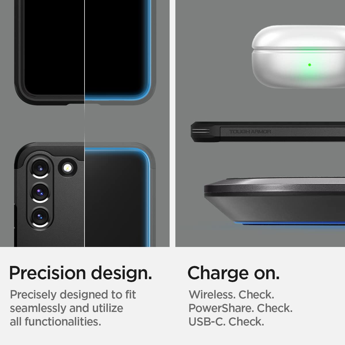 Spigen Tough Armor Back Cover Case Compatible with Galaxy S22