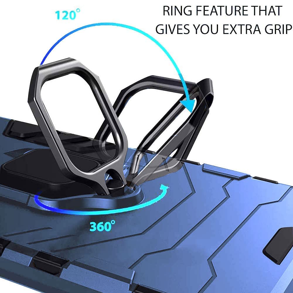 Protect Tough Armor Oppo Reno 6 Pro 5G Bumper Back Case Cover | Ring Holder & Kickstand in-Built | 360 Degree Protection Back Case Cover
