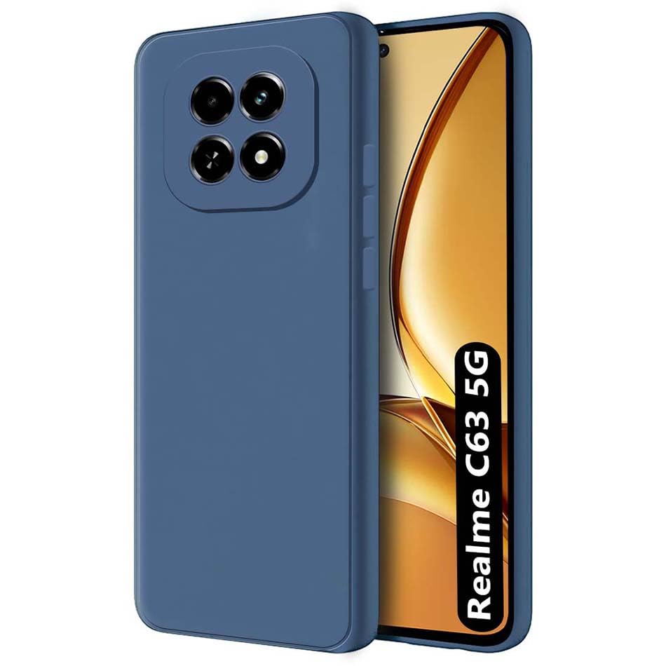 Protect Back Cover for Realme C63 5G | Matte Soft Silicon Flexible | Camera Bump Protection | All Side Shock Proof Rubberised Back Case