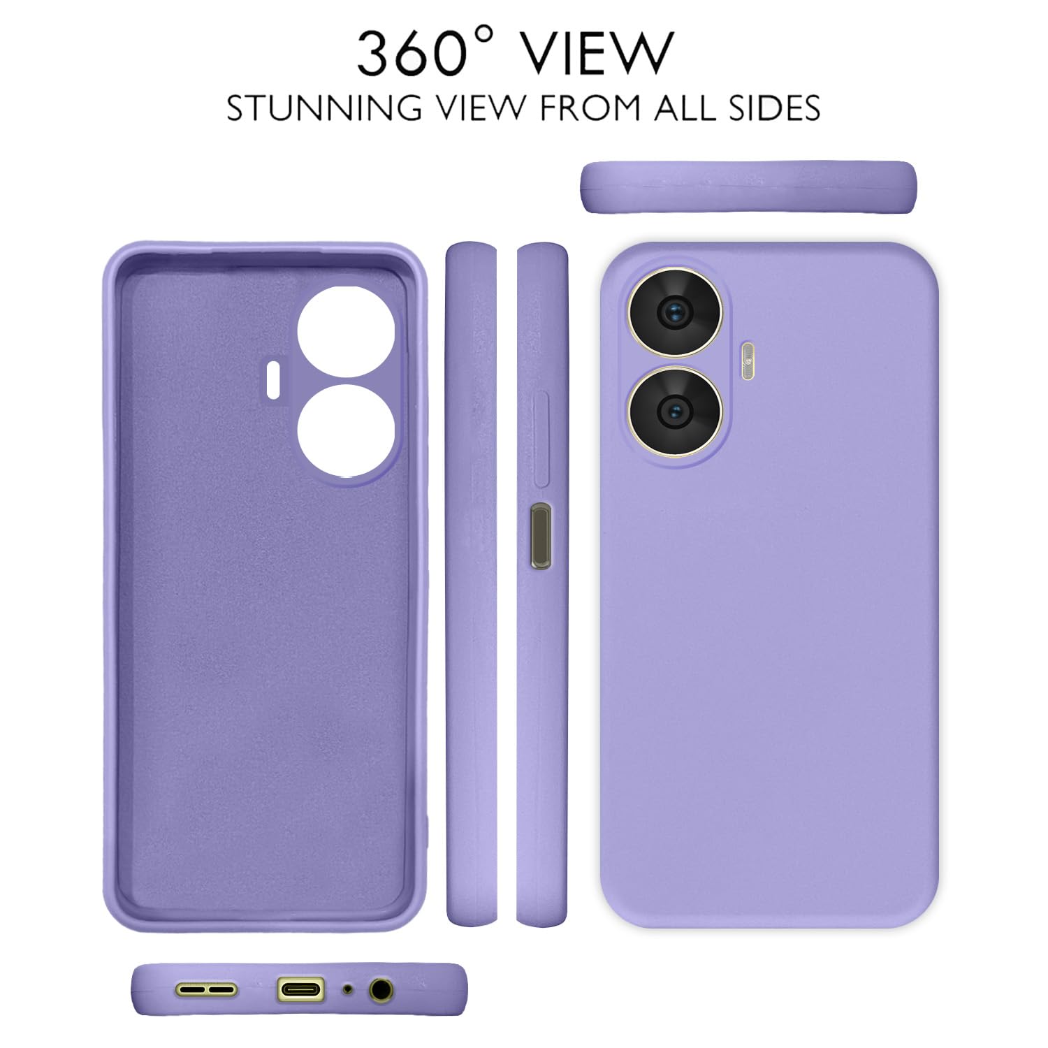 Protect Back Cover Soft Matte Liquid Silicone TPU | Camera Protection | Shockproof Slim Back Case for Realme C55